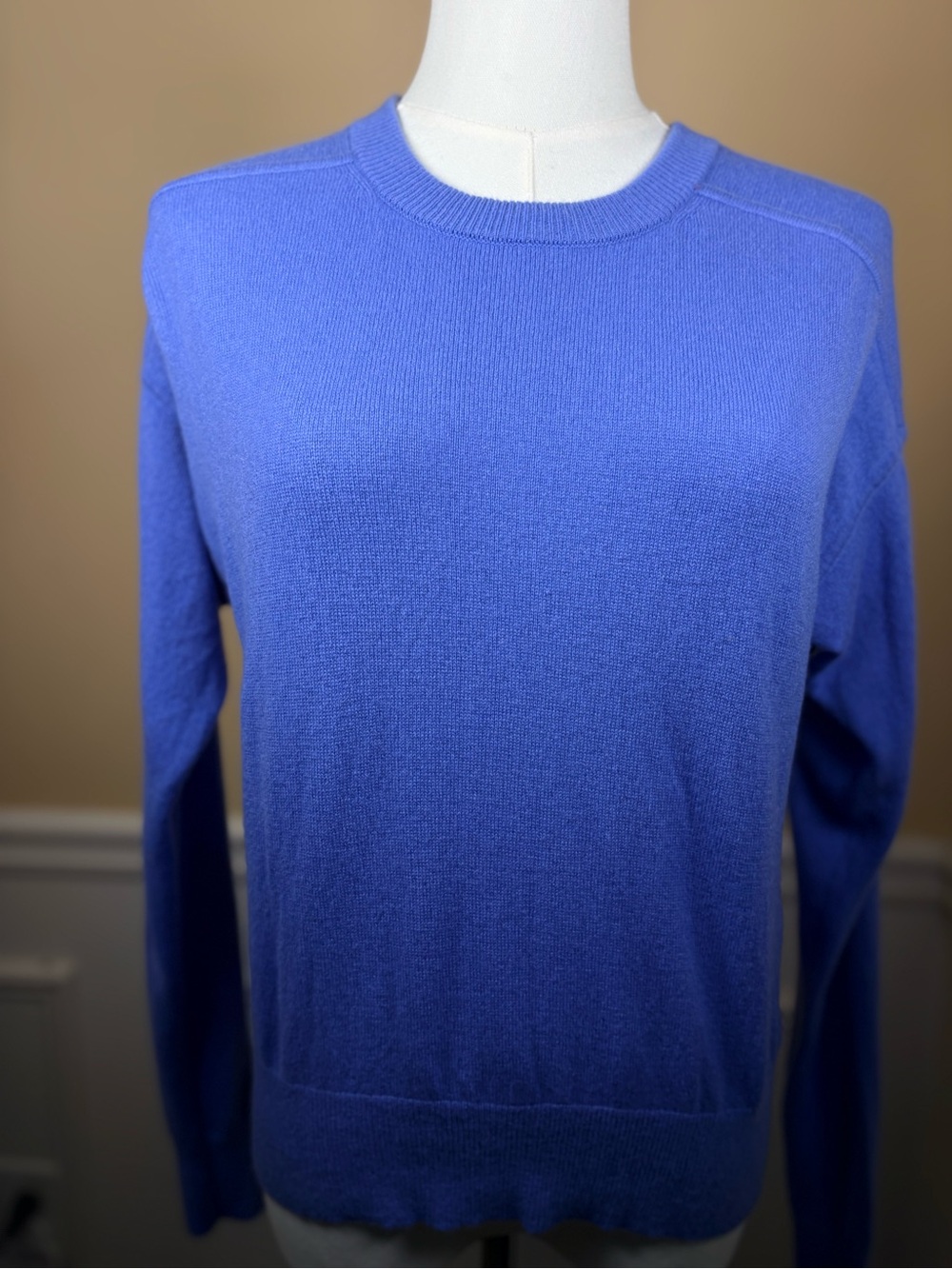 💙 Madewell 100% Cashmere Crewneck Sweater XS Periwinkle Cornflower Blue